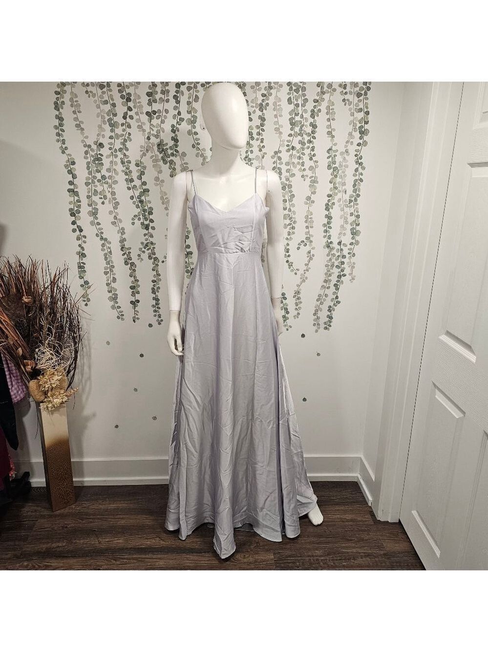 NWOT Show Me Your Mumu Faith Maxi Dress XS Blue Satin